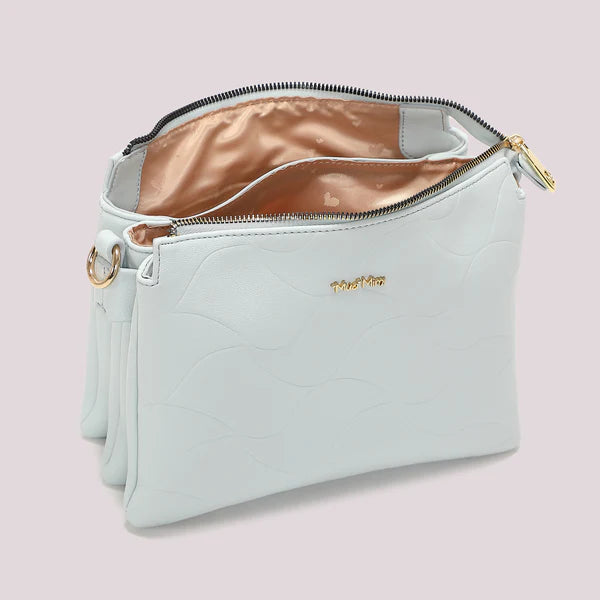 BORSA CON TRACOLLA AZZURRA MOTIVO ONDA MIMI' MUA'
