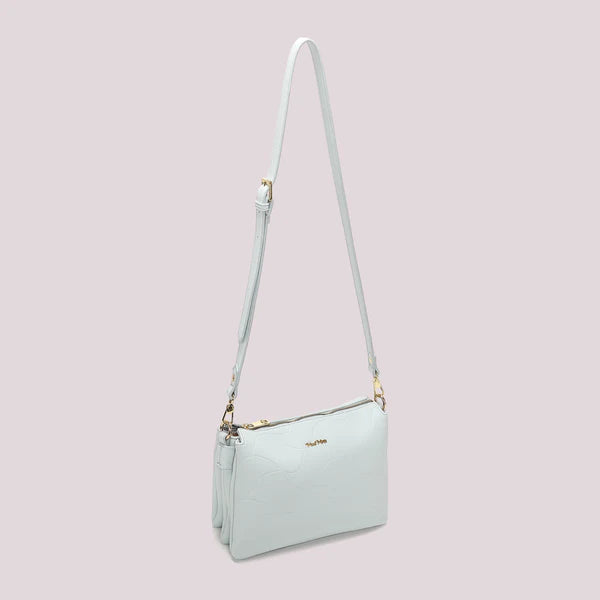 BORSA CON TRACOLLA AZZURRA MOTIVO ONDA MIMI' MUA'