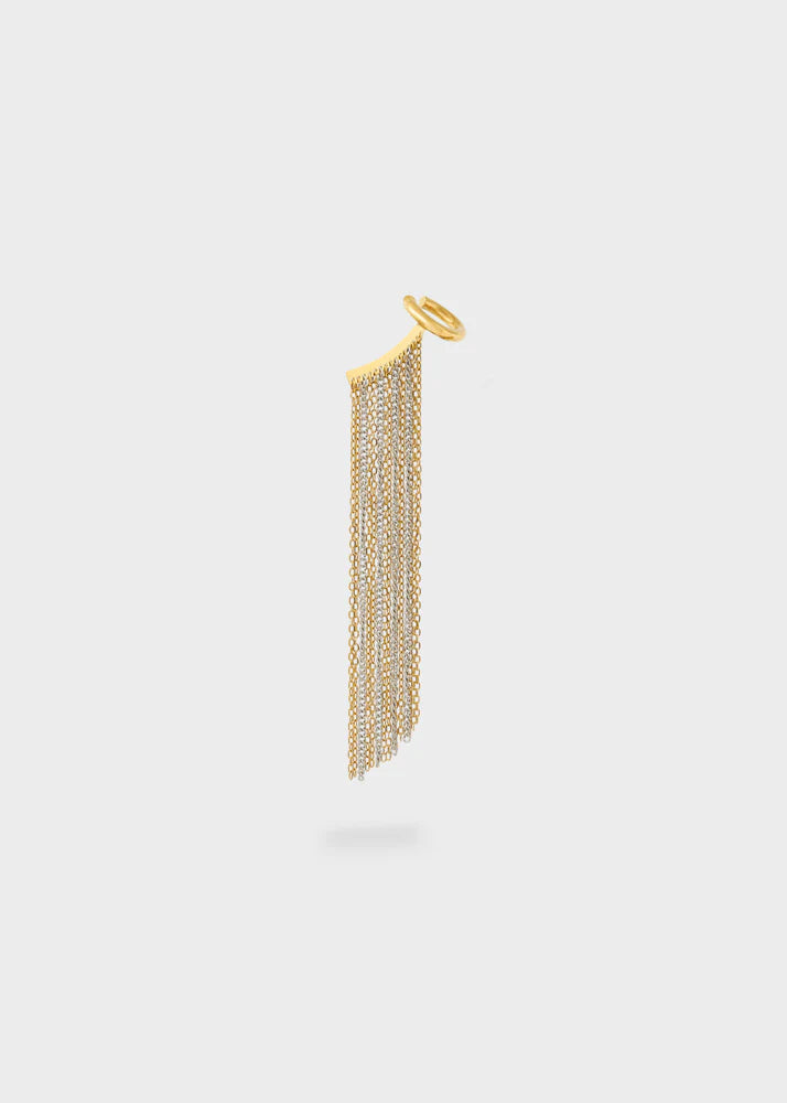 ORECCHINO EARCUFF CON FRANGE ORO/ARGENTO NALI