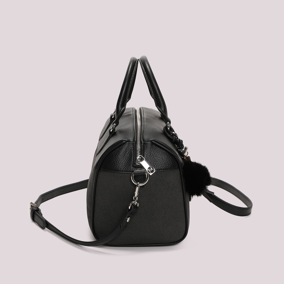 BORSA BAULETTO CON CHARM E CUORE MIMI' MUA' COLORE NERO