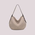 BORSA A SPALLA CON FIANCHI EFFETTO CAMSOCIO MIMI' MUA' COLORE BEIGE