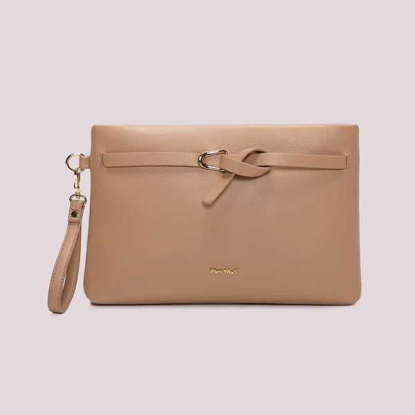 BORSA  A BUSTA CON CINTURINO TAUPE MIMI' MUA'