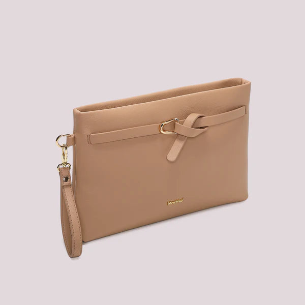 BORSA  A BUSTA CON CINTURINO TAUPE MIMI' MUA'