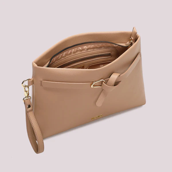 BORSA  A BUSTA CON CINTURINO TAUPE MIMI' MUA'