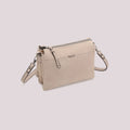 BORSA  A TRACOLLA BEIGE MIMI' MUA' FIANCHI EFFETTO CAMOSCIO