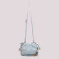 BORSA A TRACOLLA CON FOULARD COLORE CELESTE