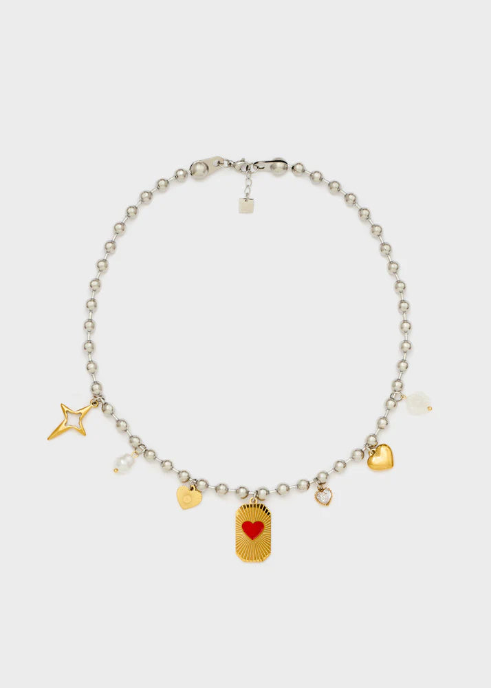 COLLANA MULTICIONDOLO ACCIAIO NALI