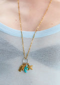 COLLANA CHAIN PERLINE E PESCI NALI