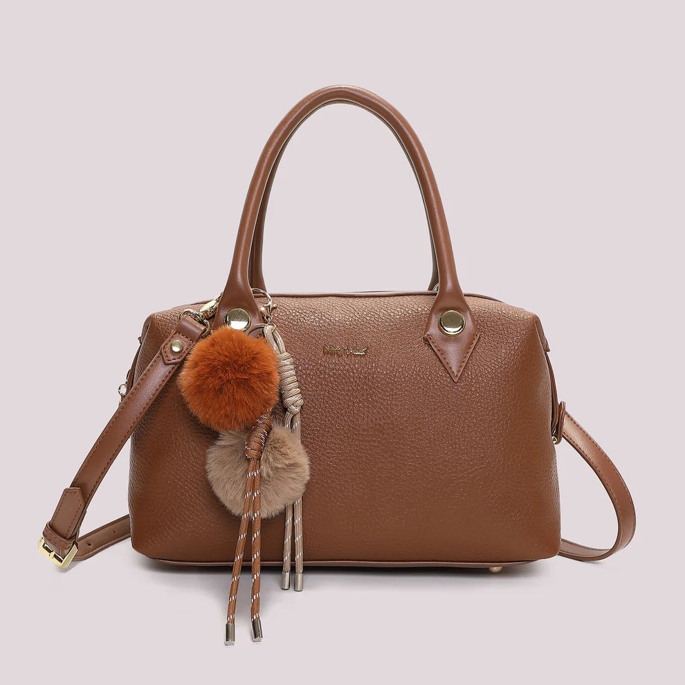 BORSA BAULETTO MIMI' MUA' MARRONE CON DETTAGLIO APPESO