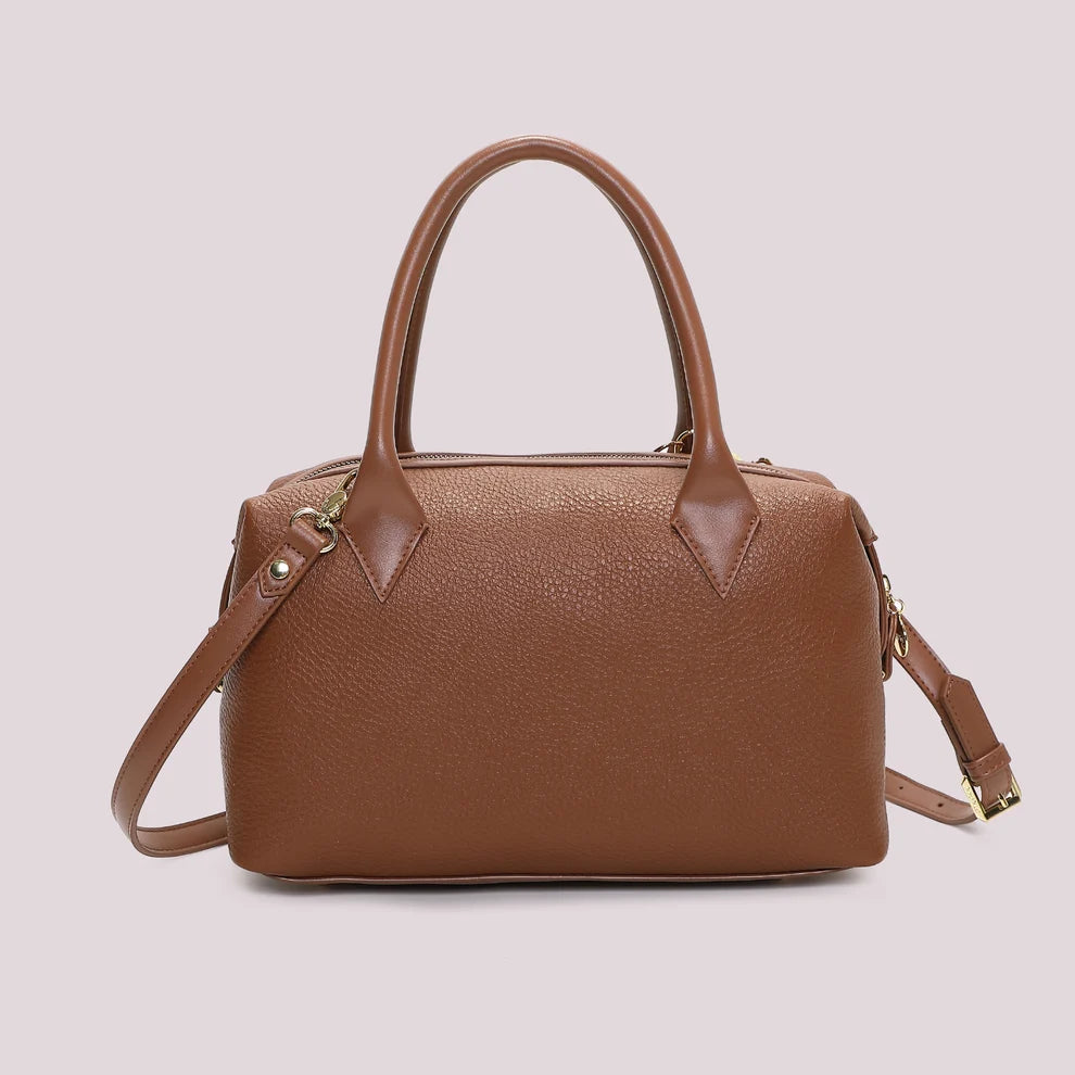 BORSA BAULETTO MIMI' MUA' MARRONE CON DETTAGLIO APPESO
