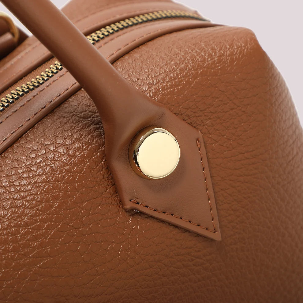 BORSA BAULETTO MIMI' MUA' MARRONE CON DETTAGLIO APPESO