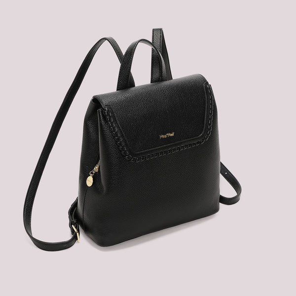 ZAINO CON BORDO INTRECCIATO NERO MIMI' MUA'