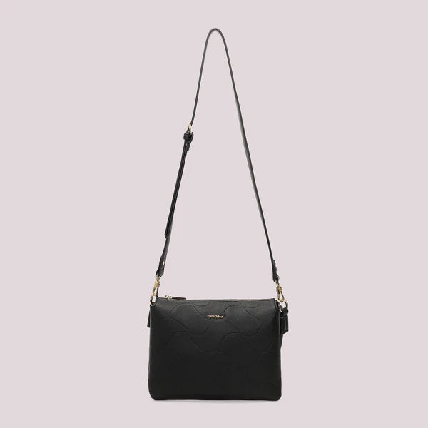 BORSA  ATRACOLLA MOTIVO ONDA NERO MIMI' MUA'