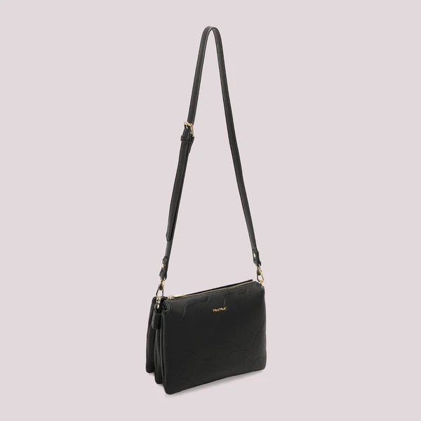 BORSA  ATRACOLLA MOTIVO ONDA NERO MIMI' MUA'