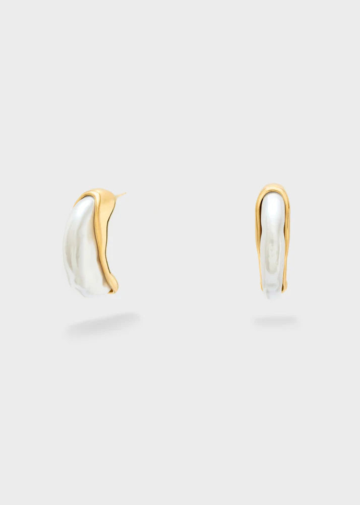 ORECCHINI PENDENTI CON PERLA BIANCO/ORO NALI