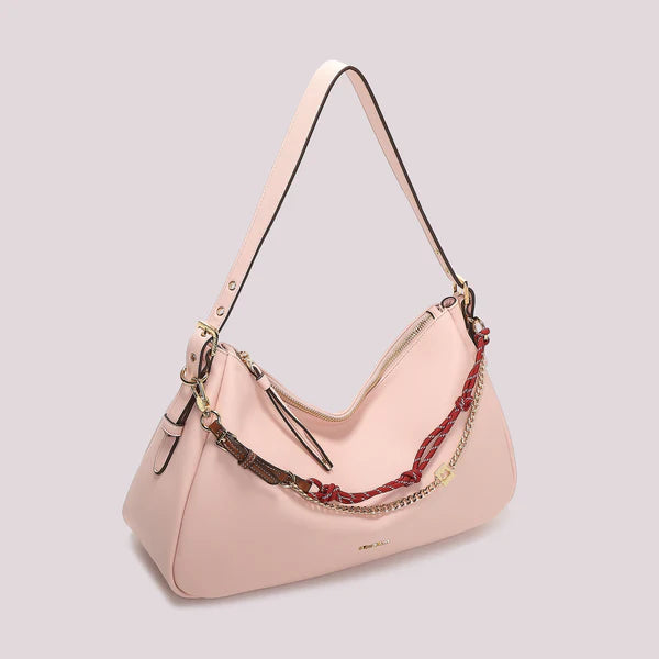 BORSA  ASPALLA ROSA CON CORDA COLORATA MIMI' MUA'