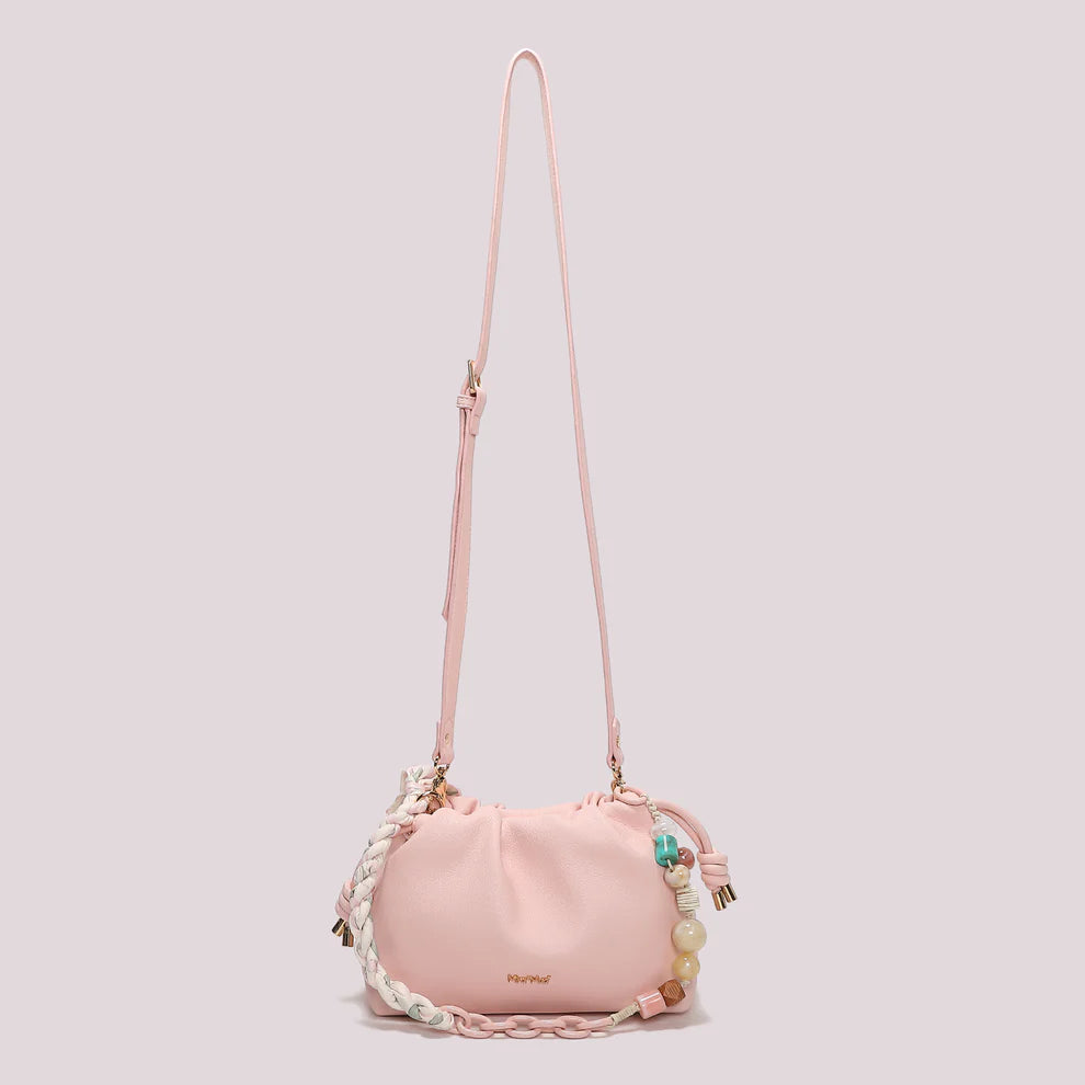 BORSA A TRACOLLA CON FOULARD COLORE ROSA