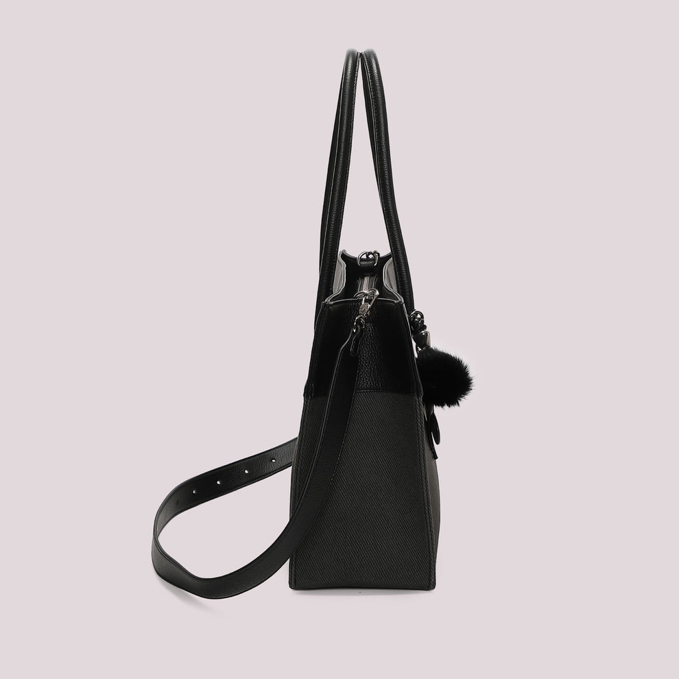 BORSA TOTE CON CHARM E CUORE MIMI' MUA' COLORE NERO