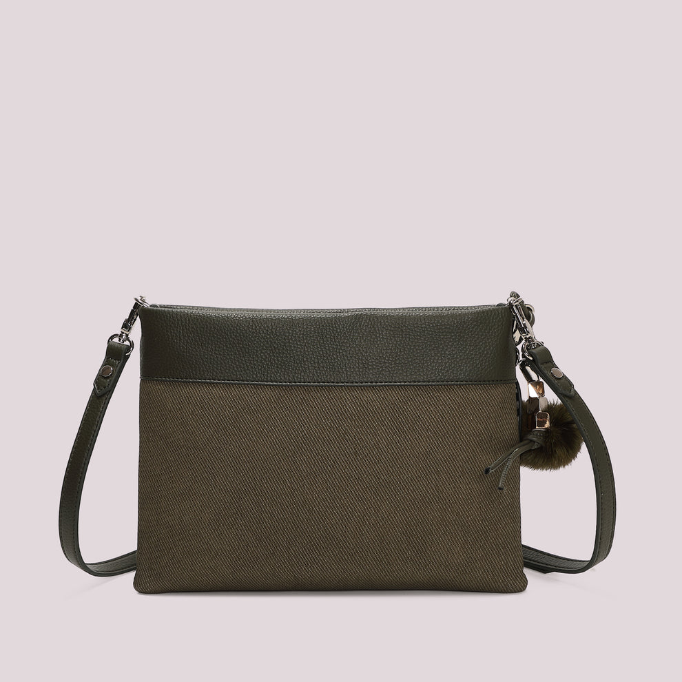 BORSA  ABUSTA CON CHARM E CUORE MIMI' MUA' COLORE VERDE