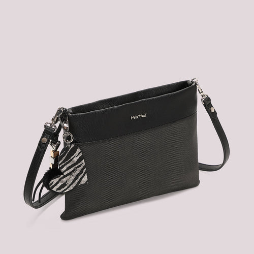 BORSA A BUSTA CON CHARM CUORE MIMI' M UA' COLORE NERO