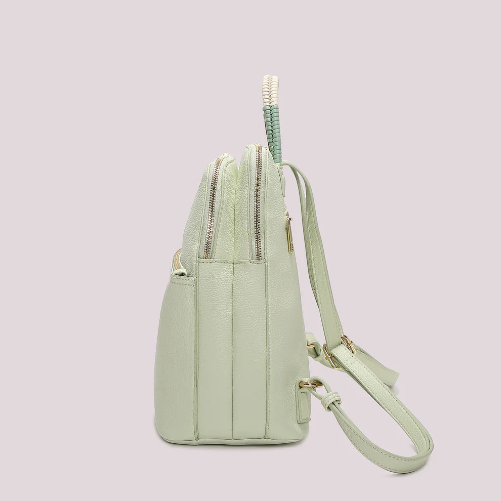 ZAINO CON MANICO INTRECCIATO VERDE ACQUA MIMI' MUA'