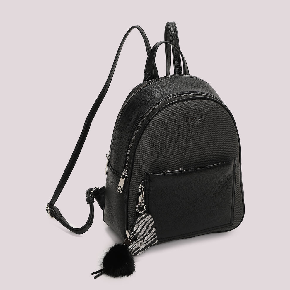 ZAINO CON CHARM E CUORE MIMI' MUA' COLORE NERO
