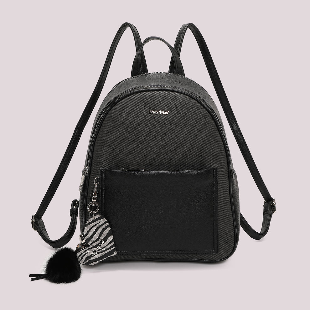 ZAINO CON CHARM E CUORE MIMI' MUA' COLORE NERO