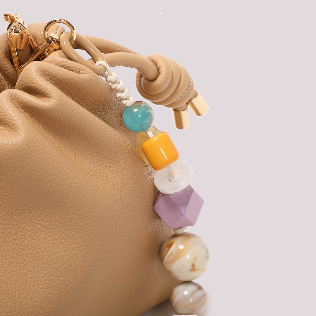 BORSA A TRACOLLA CON FOULARD COLORE TAUPE